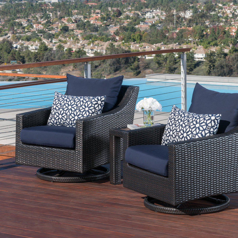 Three Posts Northridge 2 Piece Swivel Patio Chair with Sunbrella